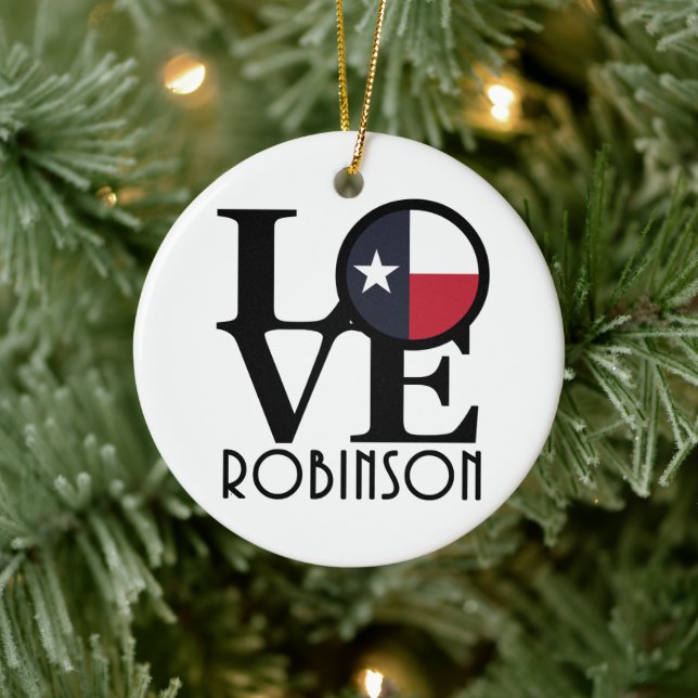 Ornamento De Cerâmica LOVE Robinson Texas (Árvore)