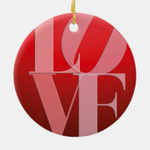 Ornamento De Cerâmica Love Romance Red Pink