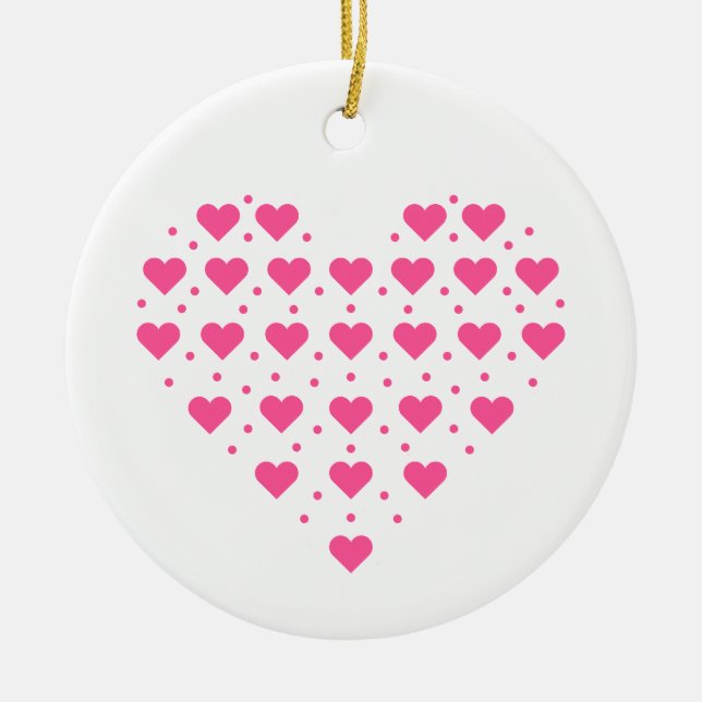Ornamento De Cerâmica Love rosa Herzen (Frente)