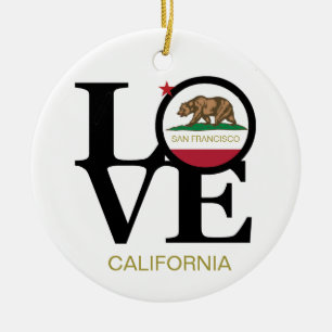Ornamento De Cerâmica LOVE San Francisco California Porcelain Ornament