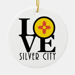 Ornamento De Cerâmica LOVE Silver City