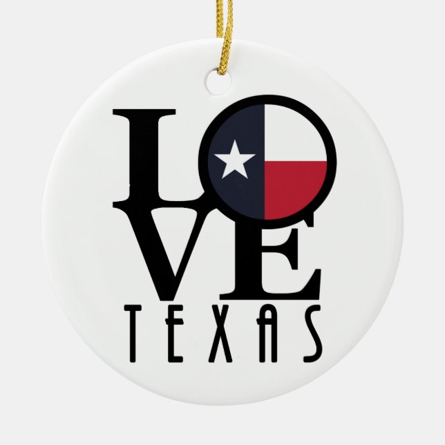 Ornamento De Cerâmica LOVE Texas Ornament (Frente)