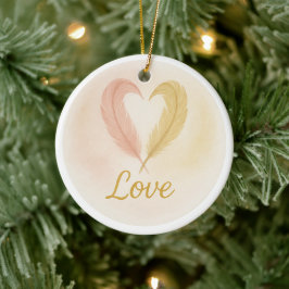 Ornamento De Cerâmica “Love” Watercolor Ornament
