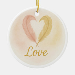 Ornamento De Cerâmica “Love” Watercolor Ornament