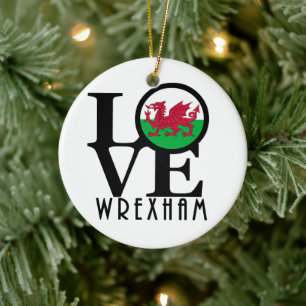 Ornamento De Cerâmica LOVE Wrexham Wales