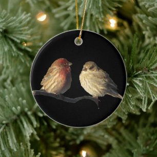 Ornamento De Cerâmica Lovebirds