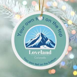 Ornamento De Cerâmica Loveland Colorado EUA resort de esqui natal