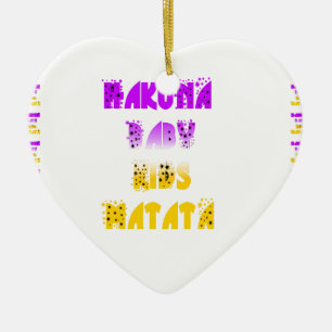 Ornamento De Cerâmica Lovely Purple and Yellow Hakuna Matata Baby Kids G