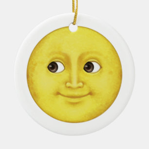 Ornamento De Cerâmica Lua amarela - Emoji