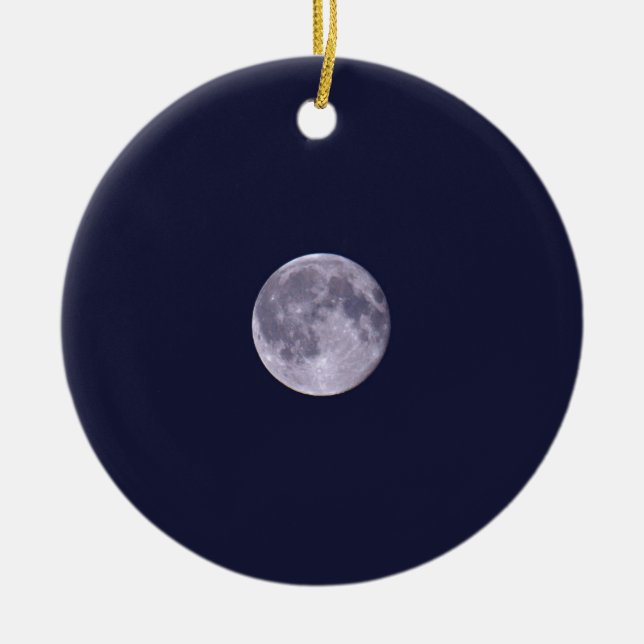 Ornamento De Cerâmica Lua Azul (Frente)
