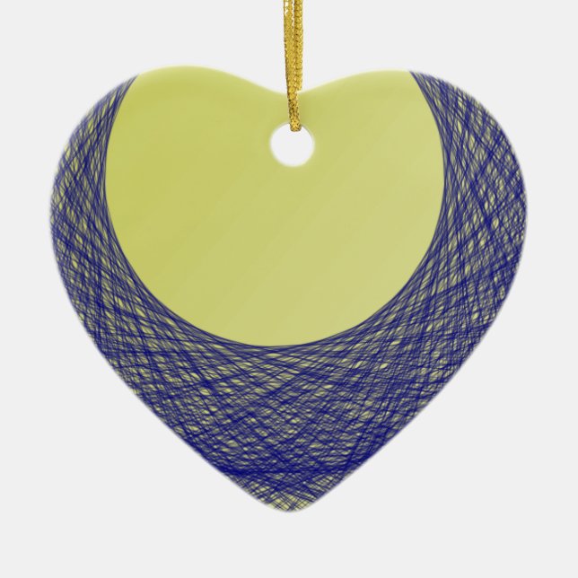 Ornamento De Cerâmica Lua bonita cor azul-clara (Frente)