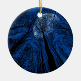 Ornamento De Cerâmica Lua no Céu Noturno