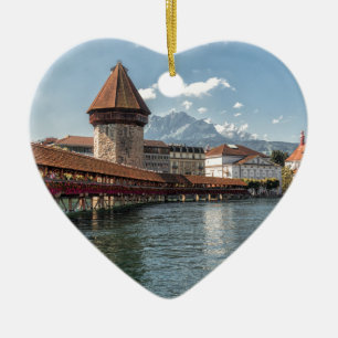 Ornamento De Cerâmica Lucerna da ponte da capela, suiça