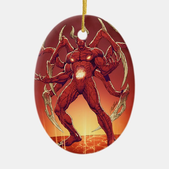 Ornamento De Cerâmica Lucifer o diabo, príncipe da escuridão, satã (Frente)