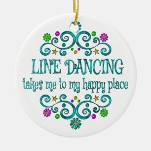 Ornamento De Cerâmica Lugar feliz da dança de linha