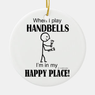 Ornamento De Cerâmica Lugar feliz dos Handbells