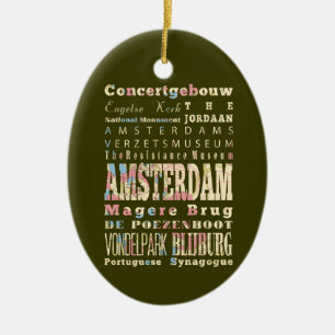 Ornamento De Cerâmica Lugares famosos de Amsterdão, Países Baixos