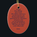 Ornamento De Cerâmica Luís IX, Rei (PM 05)<br><div class="desc">O texto no verso é apenas para fins de demonstração! Substitua-o por uma citação, uma escritura, uma oração ou um texto como você vê ajustado! Crédito da Imagem (PM 05): Detalhe de uma imagem antiga da Rua. Luís IX, Rei, de um impressão de devoção cromoxilográfica do final do século 19,...</div>