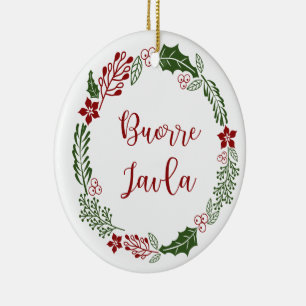 Ornamento De Cerâmica Lule Sámi Feliz Natal, Buorre Javla