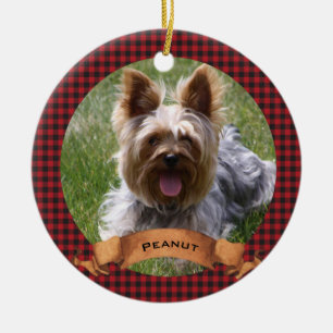 Ornamento De Cerâmica Lumber Jack Buffalo Xadrez Pet Foto