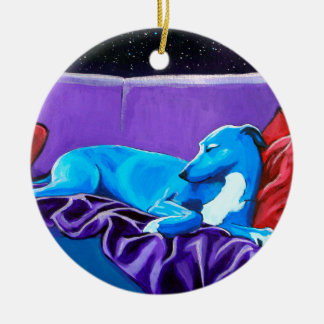Ornamento De Cerâmica 'Lurcher Starlit