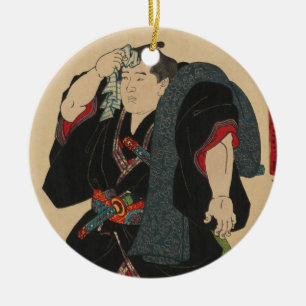 Ornamento De Cerâmica Lutador Somagahana Fuchiemon do Sumo