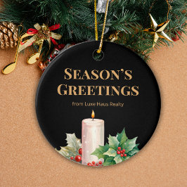 Ornamento De Cerâmica Luxe Black & Gold Real Estate Ornament