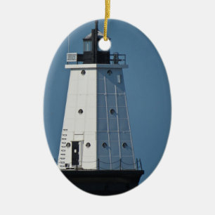 Ornamento De Cerâmica Luz de Ludington Pierhead