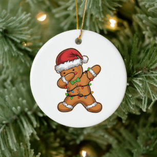 Ornamento De Cerâmica Luz de Natal da Árvore de Gengibre Dançando