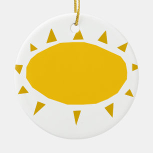 Ornamento De Cerâmica Luz do sol, Sun que brilha, desenhos animados