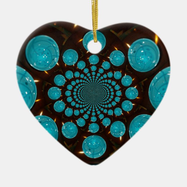 Ornamento De Cerâmica Luzes azuis (Frente)