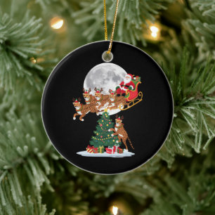 Ornamento De Cerâmica Luzes de árvore de Natal, Papai Noel engraçado and