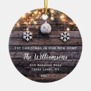 Ornamento De Cerâmica Luzes de madeira russa estrelam lar aquecendo novo