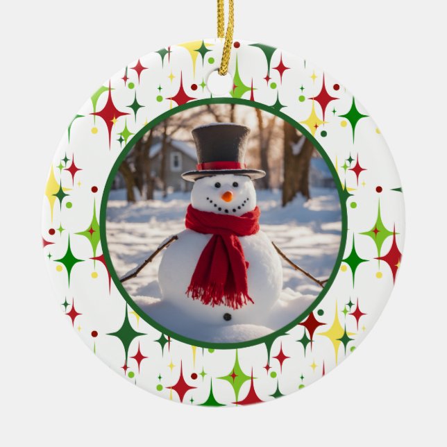 Ornamento De Cerâmica Luzes de Natal (Frente)