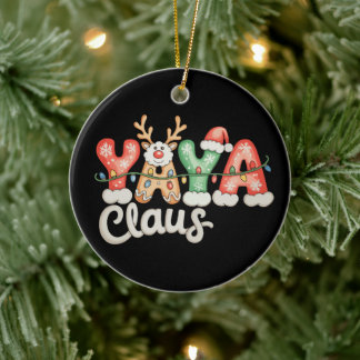 Ornamento De Cerâmica Luzes de Natal do Papai Noel Rena Chapeu de Santa