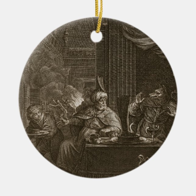 Ornamento De Cerâmica Lycaon metamorfoseou em um lobo, 1731 (a gravura) (Frente)