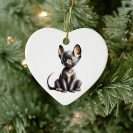 Ornamento De Cerâmica Lykoi Kitten Personalizado