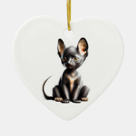 Ornamento De Cerâmica Lykoi Kitten Personalizado
