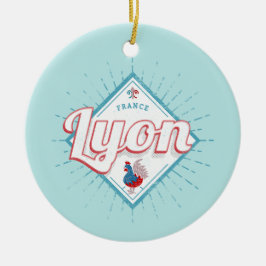 Ornamento De Cerâmica Lyon França retro rooster vintage souvenir