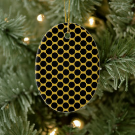 Ornamento De Cerâmica M Dourado tapete com estilo de ponto preto moderno