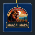 Ornamento De Cerâmica Maasai Mara National Reserve Lion Viagem Art<br><div class="desc">Maasai Mara vetor trabalho de arte design. Maasai Mara National Reserve é uma área de savana selvagem preservada no sudoeste do Quênia,  ao longo da fronteira com a Tanzânia. Seus animais incluem leões,  chitas,  elefantes,  zebras e hipopótamos.</div>