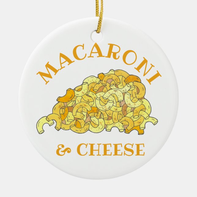 Ornamento De Cerâmica Mac & Queijo Macaroni Alma Comida Foodie (Frente)