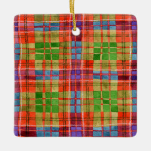 Ornamento De Cerâmica MAC RAE TARTAN Cerâmica Ornamento Quadrado
