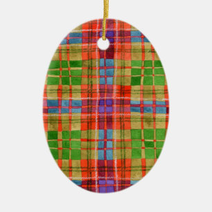 Ornamento De Cerâmica MAC RAE TARTAN Cerâmica Oval Ornament