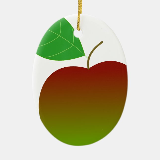 Ornamento De Cerâmica maçã maçãs fruta comida vinha personalizar (Frente)