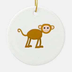 Ornamento De Cerâmica Macaco bonito