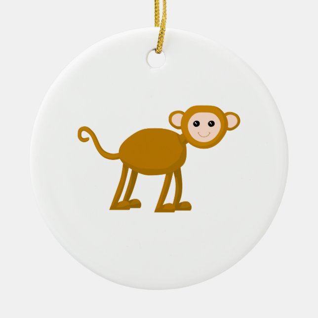 Ornamento De Cerâmica Macaco bonito (Frente)