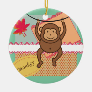 Ornamento De Cerâmica Macaco bonito