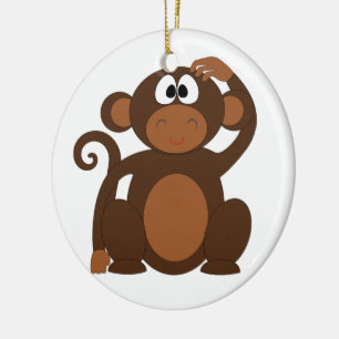 Ornamento De Cerâmica Macaco-Cinto