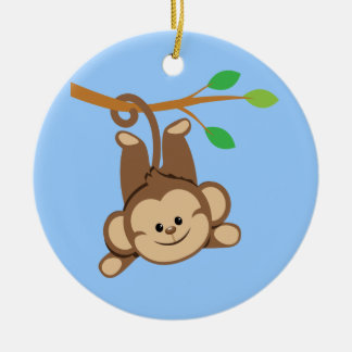 Ornamento De Cerâmica Macaco de balanço do menino